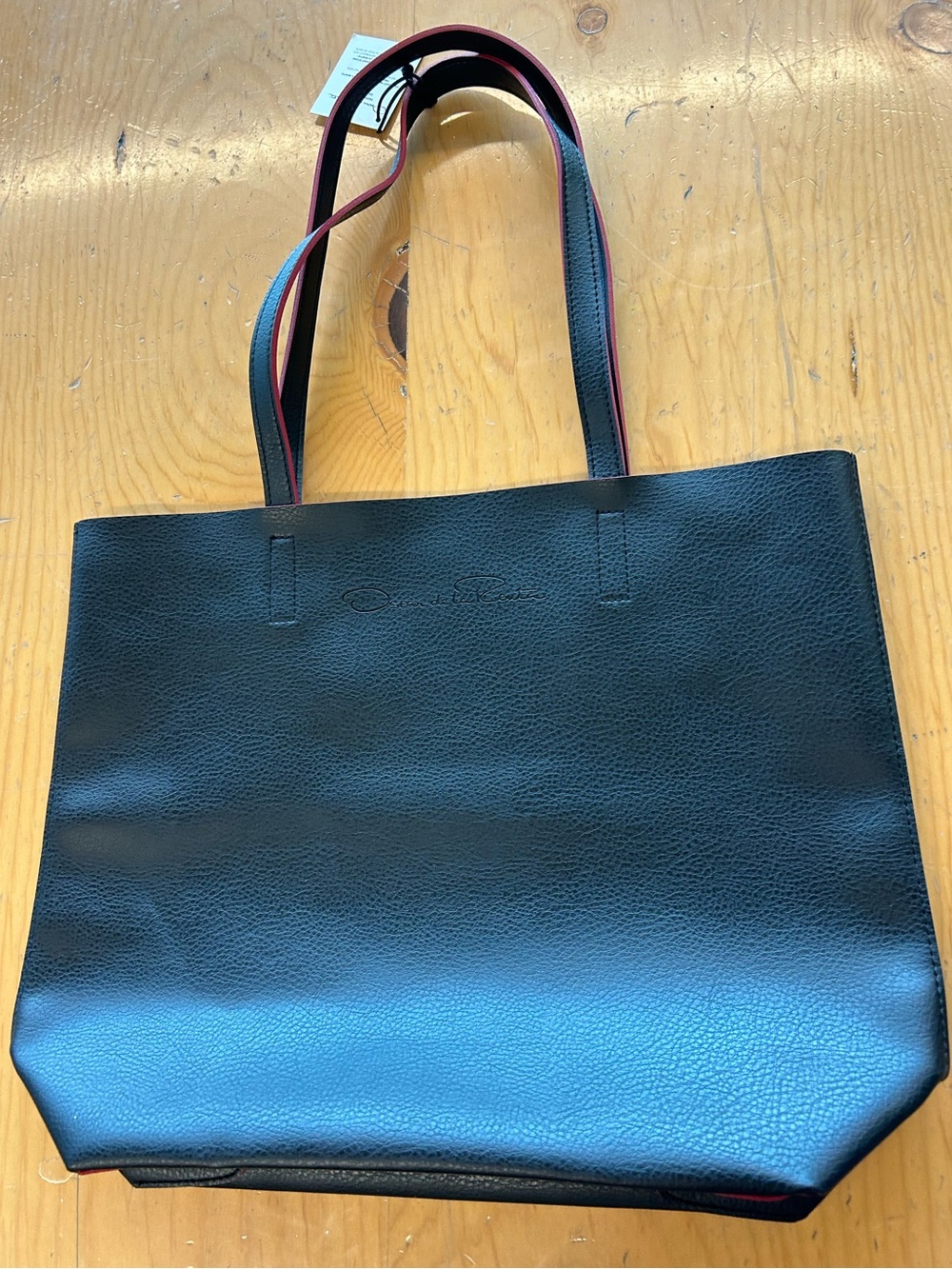 Oscar de la renta  Tote Bag with Red-Trim Handles